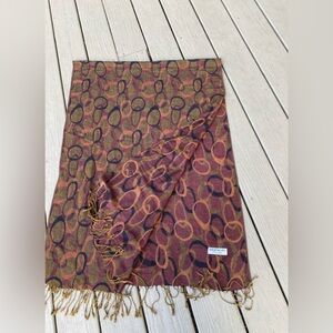 Pashmina - Lovely pashmina scarf/wrap (brown/burgundy/gold/black/orange) 74”x27”